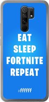 6F hoesje - geschikt voor Xiaomi Redmi 9 -  Transparant TPU Case - Fortnite - Eat Sleep Fortnite Repeat #ffffff