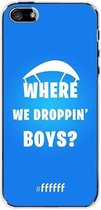 6F hoesje - geschikt voor iPhone SE (2016) - Transparant TPU Case - Battle Royale - Where We Droppin' Boys #ffffff