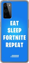 6F hoesje - geschikt voor OnePlus 9 Pro -  Transparant TPU Case - Fortnite - Eat Sleep Fortnite Repeat #ffffff