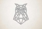 Line Art - Uil 6 - XS - 30x23cm - Wit - geometrische wanddecoratie