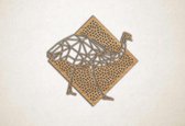 Line Art - Struisvogel met achtergrond - S - 45x45cm - Eiken - geometrische wanddecoratie