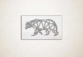 Line Art - Ijsbeer 1 vierkant - M - 51x90cm - EssenhoutWit - geometrische wanddecoratie