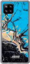 6F hoesje - geschikt voor Samsung Galaxy A42 -  Transparant TPU Case - Blue meets Dark Marble #ffffff