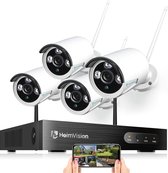 HeimVision 1080P 8CH Wireless NVR Bewakingscameraset, 4x1080P draadloze outdoor bewakingscamera