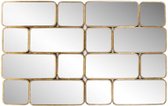 Wandspiegel rechthoek met 16 spiegels goud (r-000SP37229)
