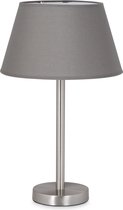 Home Sweet Home tafellamp Largo - tafellamp Stick rond mat nikkel inclusief lampenkap - lampenkap 30/20/17cm - tafellamp hoogte 38 cm - geschikt voor E27 LED lamp - antraciet