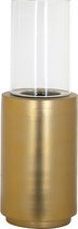 Windlicht rond glas goud (r-000SP39824)