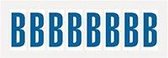 Letter stickers wit/blauw teksthoogte: 50 mm letter B