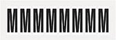 Letter stickers alfabet - 20 kaarten - zwart wit teksthoogte 50 mm Letter M