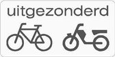 Onderbord Uitgezonderd (brom)fietsers (OB54), aluminium, DOR 80 x 40 cm
