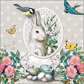 Ambiente White Rabbit Grey papieren servetten