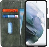 Samsung Galaxy S21 Hoesje Wallet Book Case Groen