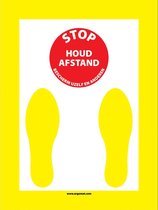Vloersticker 'Stop, houd afstand', 610 x 460 mm