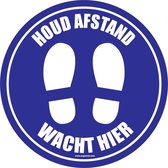Vloersticker 'Houd afstand, wacht hier', 100 mm
