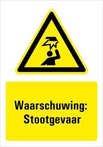 Waarschuwing voor laaghangende obstakels sticker met tekst 297 x 420 mm