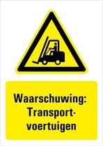 Sticker met tekst waarschuwing transportvoertuigen 148 x 210 mm