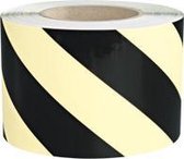 PERMALIGHT Power waarschuwingsmarkeringsband, links, naschijnend geel/zwart, 16m/rol 100 mm