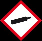 GHS04 gassen onder druk sticker, 500 op rol 32 x 32 mm - 500 per rol