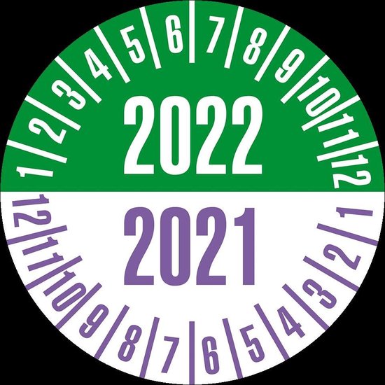 Keuringssticker Met 2 Jaartallen O 25 Mm 21 Vel 22 21 Bol Com