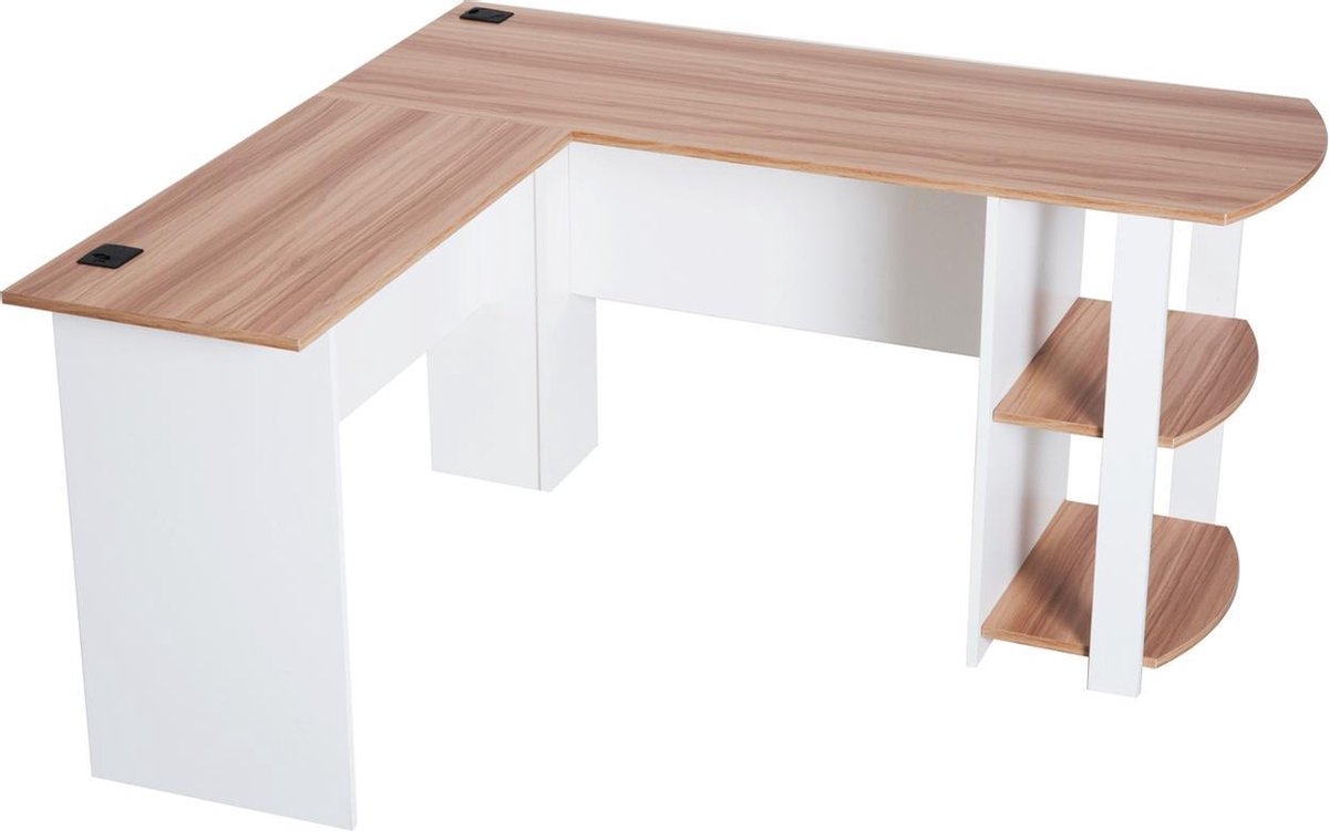 Yaheetech Gaming Eckschreibtisch mit Ablage (130 x 130 x 96,5 cm) für