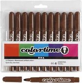 Colortime stift, lijndikte: 5 mm, bruin, 12stuks