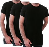 2 Pack Top kwaliteit  T-Shirt - O hals - 100% Katoen - Zwart - Maat L