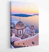 View of Thira town at sunset, Santorini, Greece - Modern Art Canvas - Vertical - 1110215168 - 40-30 Vertical