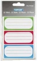 Toppoint Schriftetiketten 34x74mm 12 stuks