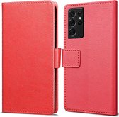 Cazy Samsung Galaxy S21 Ultra hoesje - Book Wallet Case - rood