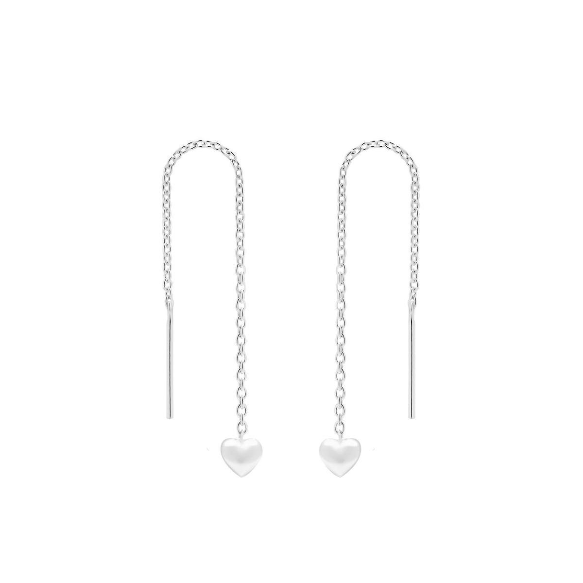 Oorbellen dames | Chain oorbellen | Zilveren chain oorbellen met hartje