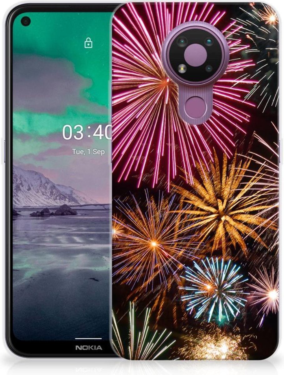 Nokia 3.4 Silicone Back Cover Vuurwerk
