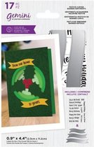 Gemini - Stempel&snijmal set - Festive Curved Banner Sentiments