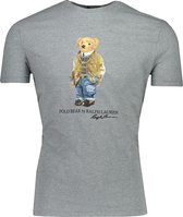 Polo Ralph Lauren  T-shirt Grijs Getailleerd - Maat XL - Heren - Lente/Zomer Collectie - Katoen