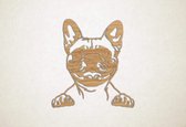 Wanddecoratie - Hond - Franse bulldog 8 - M - 65x60cm - Eiken - muurdecoratie - Line Art