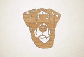 Wanddecoratie - Hond - Rottweiler 5 - XS - 27x25cm - Eiken - muurdecoratie - Line Art