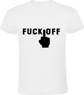 Fuck Off Heren t-shirt | rot op | wegwezen | opdonderen | ruzie | sukkel | grappig | kado | Wit