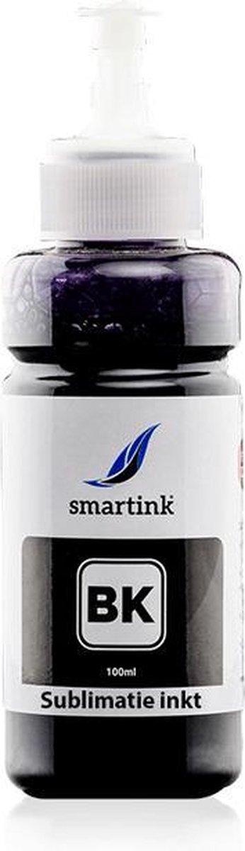 Geschikt Epson 664 (T6641) Ecotank Sublimatie inkt Zwart (BK) 100 ml inktfles- Smart Ink Huismerk (Alleen Geschikt voor hittepers)