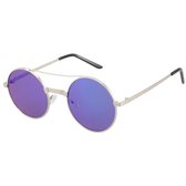 IZZLE Zonnebril Heren 1182 - UV400 bescherming - Zilver met zwart montuur/Gekleurd glas