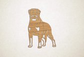 Wanddecoratie - Hond - Rottweiler 11 - M - 87x60cm - Eiken - muurdecoratie - Line Art