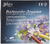 Aquarelkrijt, dikte 8 mm, l: 9,3 cm, zwart (331), 12stuks