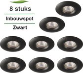 Inbouwspots - 8-pack - Spotjes inbouw - Capo - Zwart