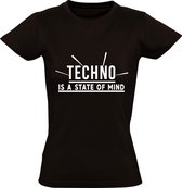 TECHNO Dames t-shirt | muziek | festival | tekno | nederland | krakers | kado | Zwart