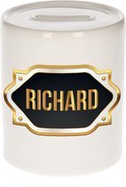 Richard naam cadeau spaarpot met gouden embleem - kado verjaardag/ vaderdag/ pensioen/ geslaagd/ bedankt