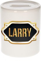 Larry naam cadeau spaarpot met gouden embleem - kado verjaardag/ vaderdag/ pensioen/ geslaagd/ bedankt