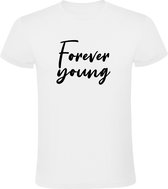 Forever Young Heren t-shirt | jeugd | hardstyle | hardcore | positief | kado | Wit