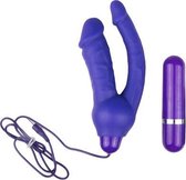You2Toys - Dubbele Realistische Vibrator - Paars - Dildo - Vibrator - Penis - Penispomp - Extender - Buttplug - Sexy - Tril ei - Erotische - Man - Vrouw - Penis - Heren - Dames