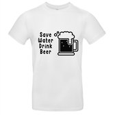 Save water drink beer  Heren t-shirt | drank | bier | kroeg | grappig | cadeau | Wit