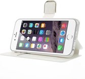 MW Wallet Book Case Silk Texture Wit met 3D Strass voor Apple iPhone 6