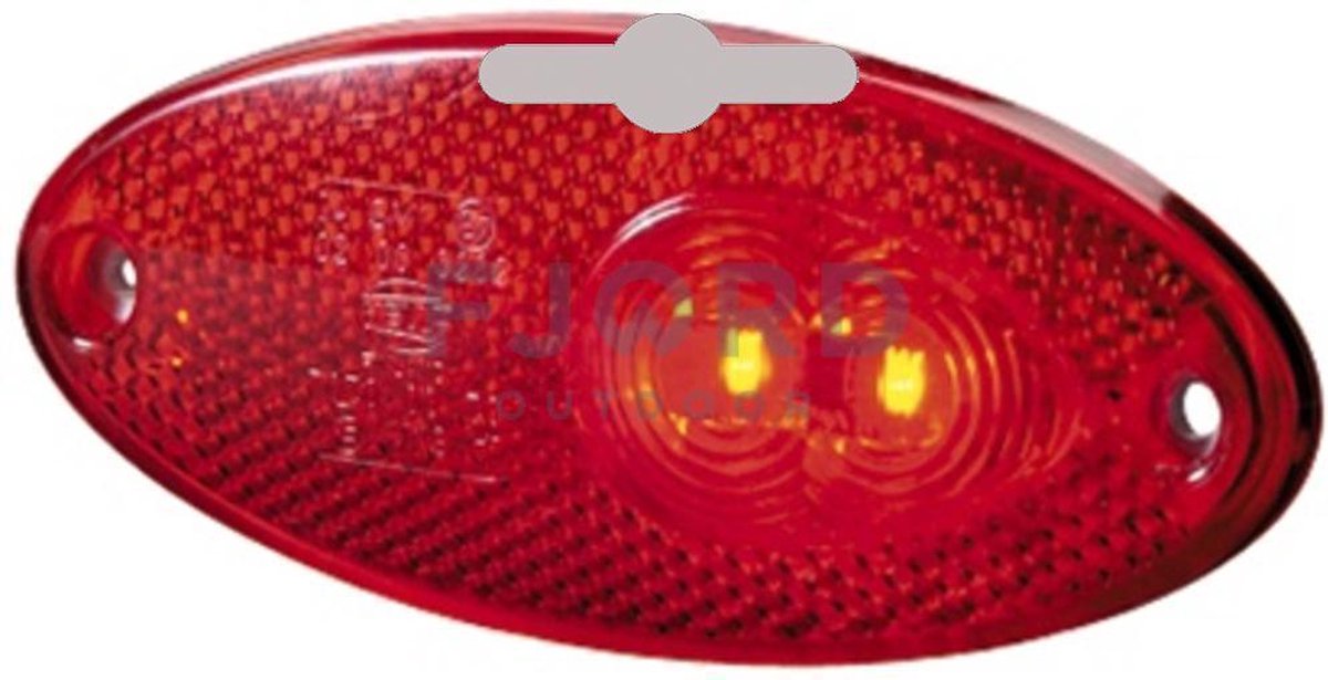 Hella Markering LED met Reflector Ovaal Opbouw Rood