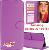 EmpX Telefoonhoesje - Book Case - Geschikt Voor Samsung Galaxy J7 (2015) - Paars